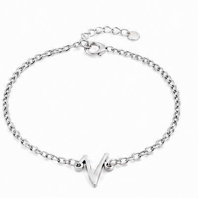 V Bracelet silver bracelet